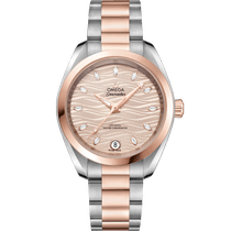 海马系列 AQUA TERRA 150米<span class="nowrap">腕表</span> 34毫米, 精钢-Sedna™ 18k金表壳 搭配 精钢-Sedna™ 18k金表链 - 22020342059001