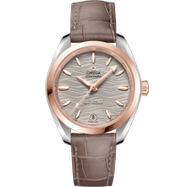 海马系列 AQUA TERRA 150米<span class="nowrap">腕表</span> 34毫米, 精钢-Sedna™ 18k金表壳 搭配 皮表带 - 22023342006001