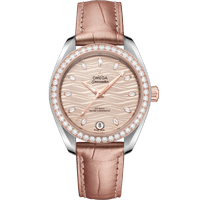 海马系列 AQUA TERRA 150米<span class="nowrap">腕表</span> 34毫米, 精钢-Sedna™ 18k金表壳 搭配 皮表带 - 22028342059001
