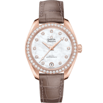海马系列 AQUA TERRA 150米<span class="nowrap">腕表</span> 34毫米, Sedna™ 18k金表壳 搭配 皮表带 - 22058342055001