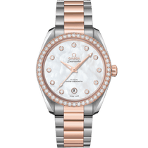 海马系列 AQUA TERRA 150米<span class="nowrap">腕表</span> 38毫米, 精钢-Sedna™ 18k金表壳 搭配 精钢-Sedna™ 18k金表链 - 22025382055001