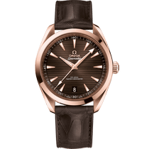 海马系列 AQUA TERRA 150米<span class="nowrap">腕表</span> 41毫米, Sedna™ 18k金表壳 搭配 皮表带 - 22053412113001