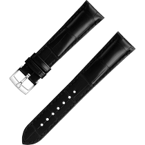 两件式<span class="nowrap">表带</span> - 黑色鳄鱼皮表带，搭配针扣 - 98000014W