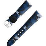两件式<span class="nowrap">表带</span> - 蓝色迷彩皮表带，搭配针扣 - 032CUZ011915W