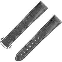 两件式<span class="nowrap">表带</span> - 灰色鳄鱼皮表带，搭配折叠表扣 - 032CUZ007463W