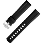 两件式<span class="nowrap">表带</span> - 黑色橡胶表带，搭配针扣，适用于海马系列300米潜水表 - 032CVZ010126W