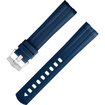 两件式<span class="nowrap">表带</span> - 蓝色橡胶表带，搭配针扣，适用于海马系列300米潜水表 - 032CVZ010127W