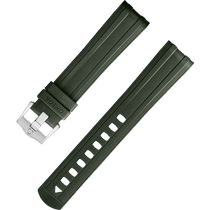 两件式<span class="nowrap">表带</span> - 绿色橡胶表带，搭配针扣，适用于海马系列300米潜水表 - 032Z017210W