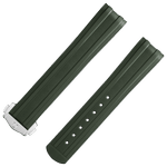 两件式<span class="nowrap">表带</span> - 绿色橡胶表带，搭配折叠表扣，适用于海马系列300米潜水表 - 032Z017213W