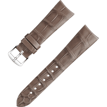 两件式<span class="nowrap">表带</span> - 灰棕色鳄鱼皮表带，搭配针扣 - 032CUZ009874W