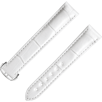 两件式<span class="nowrap">表带</span> - 白色鳄鱼皮表带，搭配折叠表扣 - 98000346W